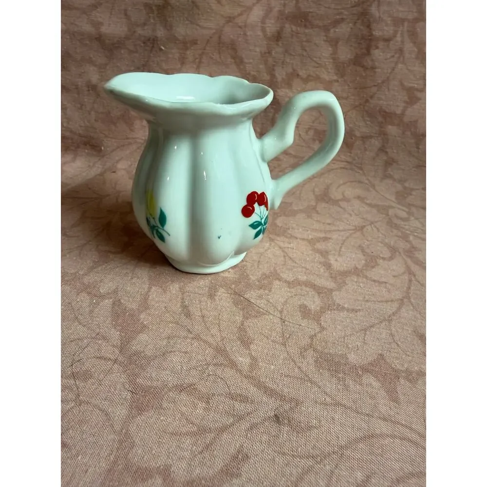 Mini Vintage Fruit Pattern Creamer, Kitchen Serveware